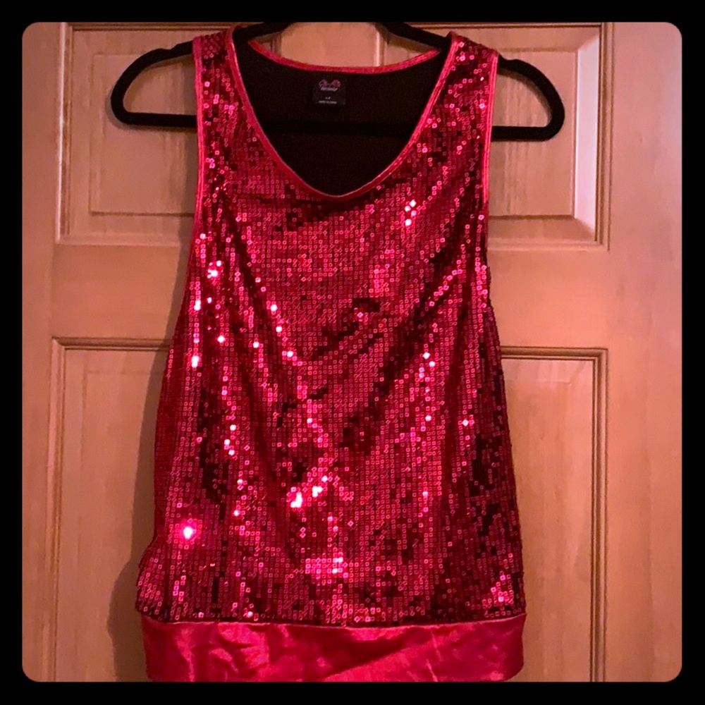 🔴Red Sequin Tank - Size Adult Large🔴